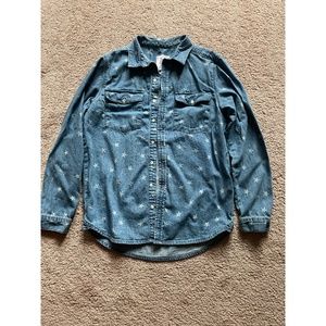 Zoe Karssen Denim Button Up Shirt w/ Stars - Size Small